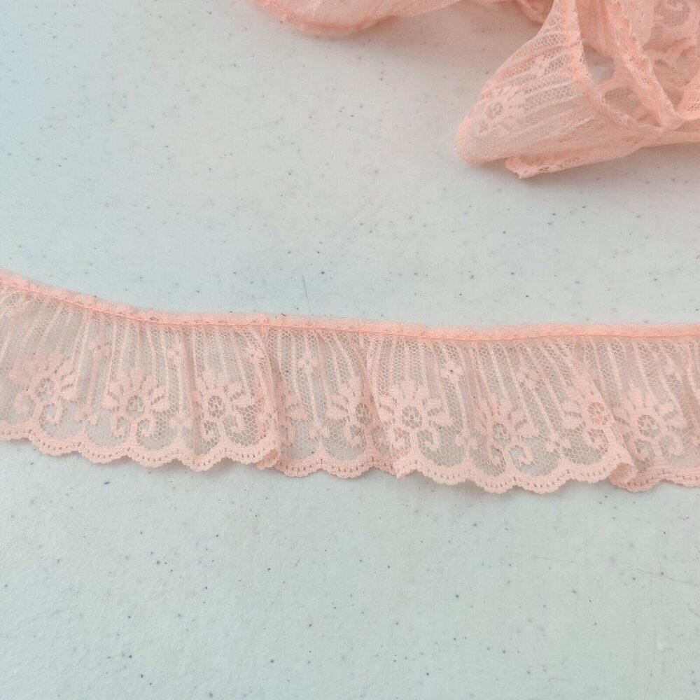 Vintage Lace Trim St. Louis Trimming 22 yards+20" Peach Orange 2" wide